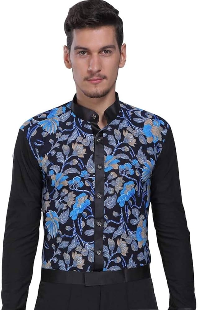 Amazon.co.jp: GRATTY 男性社交ダンス衣装 競技用 花柄 ラテンダンス